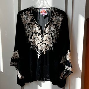 Johnny Was Embroidered Tunic * Black Velvet * Size XXL